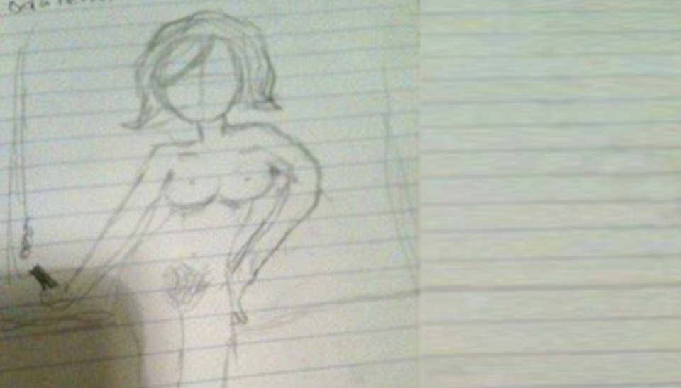 Tecknad naken kvinna