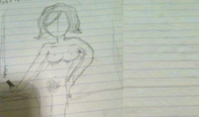 Tecknad naken kvinna